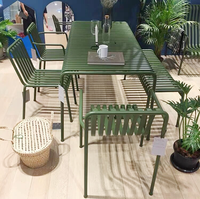 Usine En Gros Nordique Moderne Patio À Manger de Table En Métal avec Chaise En Plein Air Table de Pique-Nique Ensemble