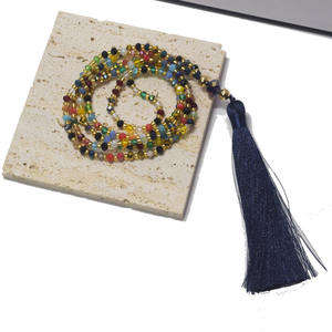 Collar largo de 32 pulgadas con borlas, joyería de regalo, collar bohemio con cuentas de cristal anudado para suéter - Product Image 5