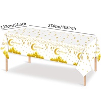 Nappe Eid Mubarak, nappe de table blanche, noire, bleue, violette, lune, nappe Eid, fête musulmane, festival islamique, fournitures pour la fête du Ramadan