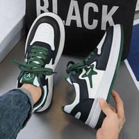 MF03 Nouvelles chaussures de skate pour hommes, nouvelles chaussures blanches décontractées à semelle épaisse pour l'automne, chaussures athlétiques polyvalentes et tendance pour adolescents