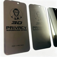 Protection d'écran en verre trempé 3D sans bordure, anti-espion, anti-traces de doigts pour iPhone 17 16 15 Pro Max