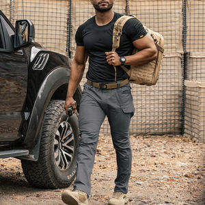 Pantalon cargo décontracté pour homme TOPTACPRO, <span class=keywords><strong>gris</strong></span> <span class=keywords><strong>loup</strong></span>, élastique, en toile de sport, coupe-vent, respirant, imperméable, fermeture éclair, pour tous les activités de plein air - Product Image 5