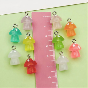 Colorful Resin Cartoon Mushroom Charms Transparent Glow In Dark Pendants For DIY Jewelry Accessories Unisex Everyday Wear - Product Image 3