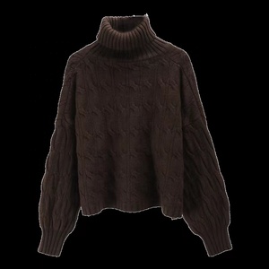 Suéter grueso de <span class=keywords><strong>cuello</strong></span> <span class=keywords><strong>alto</strong></span> para <span class=keywords><strong>mujer</strong></span>, suéter acrílico de punto, cálido, de invierno, con Color personalizado, venta al por mayor - Product Image 5