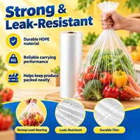 Sac enroulable transparent léger en PEHD pour légumes, idéal pour les importateurs, distributeurs, supermarchés et la vente en gros