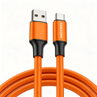 Harga Pabrik Kabel TPE USB-A ke USB-C 1 Meter Pengisian Cepat Putih/Oranye/Hitam/Biru Tahan Lama untuk Ponsel Tablet Kamera