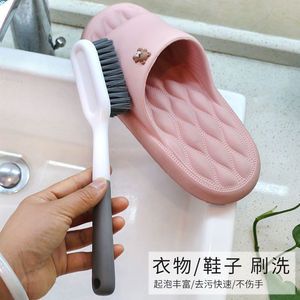 แปรงขัดรองเท้าด้ามยาว ขนแปรงไนลอน เส้นใยพลาสติก กันน้ำ ทนต่อการสึกหรอ สีเทา สีเขียว เครื่องมือทำความสะอาดอเนกประสงค์ - Product Image 4