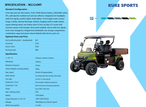 Voiturette <span class=keywords><strong>de</strong></span> <span class=keywords><strong>golf</strong></span> électrique UTV 2 places avec boîte <span class=keywords><strong>de</strong></span> chargement, 3 kW avant, 5 kW arrière, 2 roues motrices ou 4 roues motrices commutables, batterie lithium 76,8 V 100 Ah, EPS, Carplay - Product Image 6