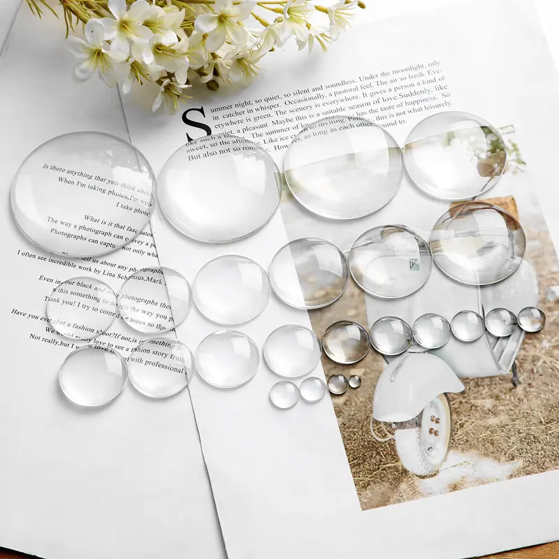 6 8 10 12 13 14 16 18 20 25 27 30 33 35 37 40 45 50 55 58 60 70MM Round Clear Glass Cabochon Transparent Bezel Cabochon Beads