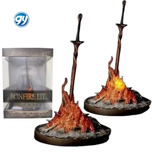 21CM Dark Souls 3 Action Figure Fire Glowing Sword Bonfire Lit Collection Model Toy for Friends Gift