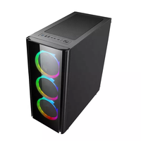 Boîtier PC d'ordinateur de jeu à refroidissement par eau RGB Gamer Verre trempé Panneau latéral PC Usb Plastique Alliage d'aluminium Stock Mid Tower Desk