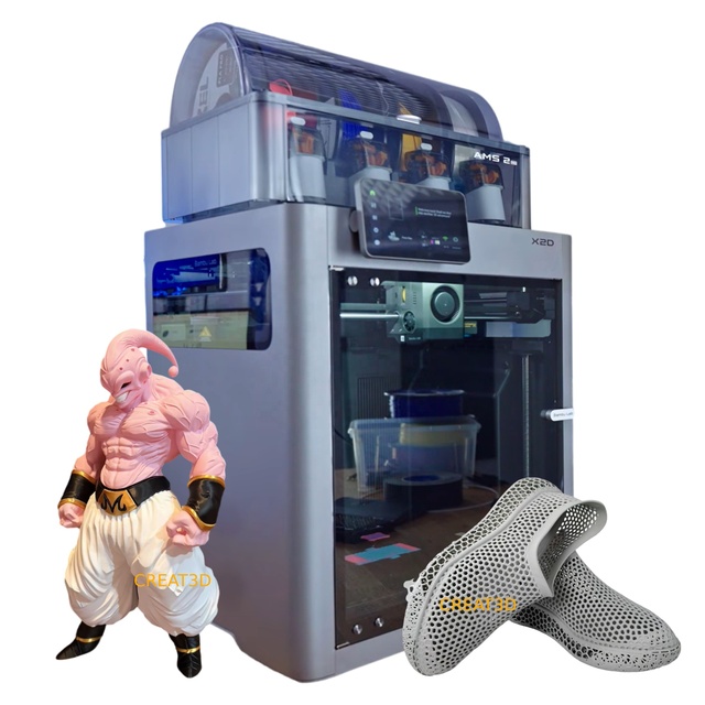 Original X2D Combo Dual Nozzle Automatic Fast Print Speed 600mm/s Desktop Closed Multicolor FDM 3D Printer