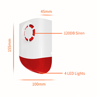 Sirène extérieure sans fil 433 MHz alimentée par énergie solaire, étanche en ABS, 120 dB de puissance sonore élevée, flash LED, sécurité antivol Tuya