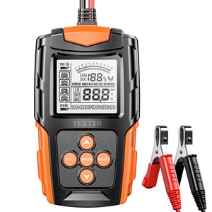 Probador de Baterías de Motocicleta y Automóvil de 12V/24V, Analizador de Vida Útil de Baterías CCA, Negro/Naranja - Product Image 1