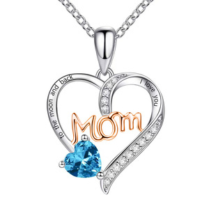 Collier tendance <span class=keywords><strong>Mylove</strong></span> pour la fête des mères avec pendentif cœur en zircon et chaîne à maillons en alliage de cuivre, cadeau pour maman - Product Image 6