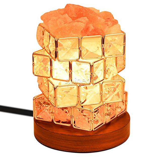 Crystal Natural Himalayan Salt  USB Led Multicolor Night Light  Lava for Bedroom Bedside Fixture Christmas Decor Table Lamp