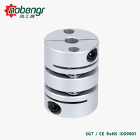 Accouplement léger à double diaphragme en alliage d'aluminium, double pince à disque 304, sans jeu, haute vitesse pour servomoteur, routeur CNC, entraînement pas à pas