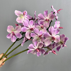 Orchidée réaliste à 7 têtes, toucher naturel, pour décoration de mariage et de cérémonie de remise des diplômes, matériel floral paysager, soie imprimée en 3D, <span class=keywords><strong>Vanda</strong></span> - Product Image 1