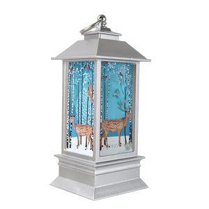 Lanterne à vent artisanale, cadeau de Noël, belle, peinte, petites lumières LED, décoration de la veille de Noël - Product Image 5