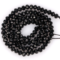 AsVrai U 3x4mm Rondelle à facettes naturelles Agate noire Pierre blanche Perles de jade pour la fabrication de bijoux DIY Bracelet Collier Accessoires