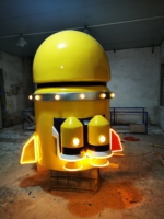 Sculpture en fibre de verre d'extérieur, personnage de dessin animé personnalisé, décoration lumineuse LED pour parcs, centres commerciaux et parcs d'attractions