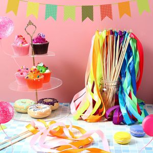 Bastoncini di Nastro Colorati, Coriandoli per Matrimoni, Bastoncini di Seta Cromatica per Feste, Compleanni, Celebrazioni e Festività - Product Image 3