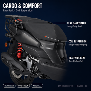 Scooter de banlieue à essence 125cc à kilométrage élevé, contrôleur ECU BOSCH, freinage combiné de sécurité CBS - Product Image 5