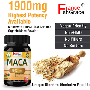 Fabricant de compléments alimentaires à base de maca en marque privée, extrait de racine de maca 1900 mg pour soutenir l'énergie, 150 capsules de racine de maca pour hommes - Product Image 2