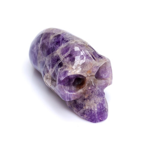 Bán Buôn Tự Nhiên Mơ Mộng Thạch Anh Tím Người Ngoài Hành Tinh Hộp Sọ Khắc Craft Tay Khắc Bức Tượng Cho Halloween Quà Tặng Trang Trí Nội Thất - Product Image 1