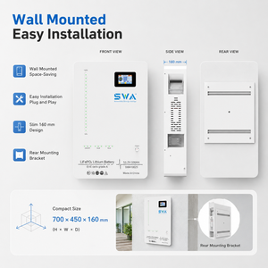 5.12kWh Duvara Monte Edilen LiFePO4 Güneş Enerjisi Bataryası 51.2V 100Ah Konut Enerji Depolaması ve Yedek Güç için - Product Image 6