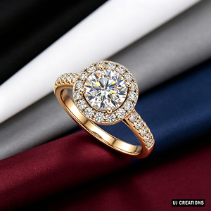 Bague de fiançailles en or massif 925/10K/14K/18K sur mesure avec diamant rond brillant de 1 carat de qualité VVS-VS cultivé en laboratoire - Product Image 4