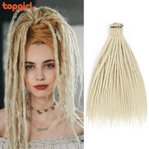 Top fille 24 "30" 36 "Long doux naturel artificiel Dreadlock Crochet tresses synthétique à la main <span class=keywords><strong>Dreadlocks</strong></span> Extensions de cheveux pour les femmes - Product Image 4