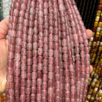 Perles de baril de pierres précieuses naturelles 6X9mm colonne d'améthyste aigue-marine oeil de tigre perles de tube de cylindre pour la fabrication de bijoux