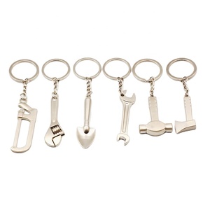 थोक प्रचार उपहार धातु डिजाइन जस्ता मिश्र धातु कुंजी धारक मिनी रंच हथौड़ा स्पैनर हार्डवेयर उपकरण कीचेन लेजर लोगो - Product Image 1