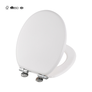 Quick Release Soft Close Top <strong>Fix</strong> Moulded Wood <strong>Toilet</strong> <strong>Seat</strong> with White Glossy Color - Product Image 1