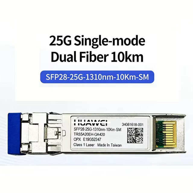 25G SFP28 1310nm 10km SMF LC Duplex DOM Optical Transceiver Module