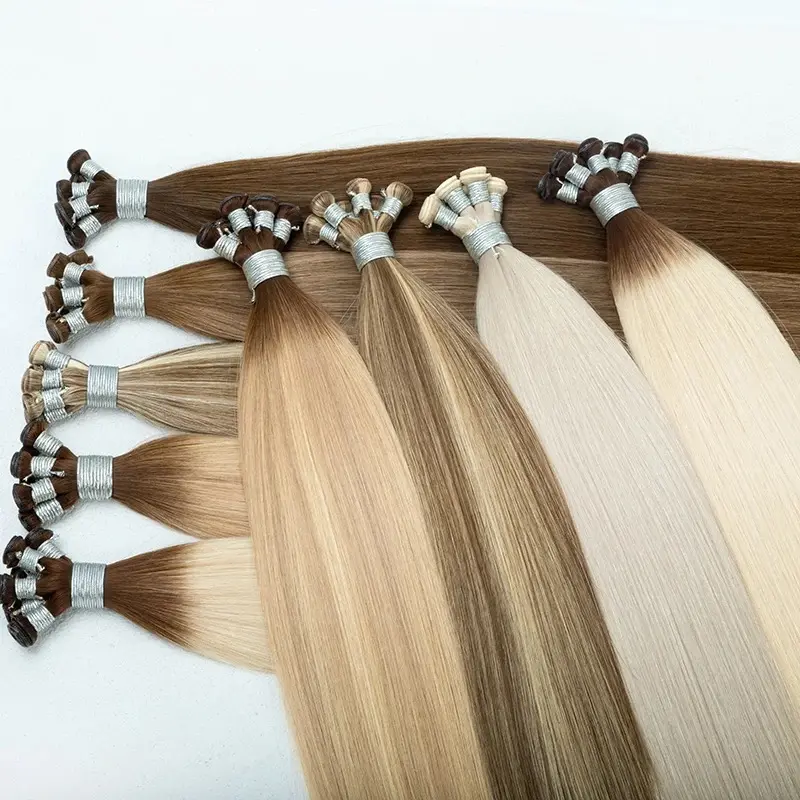 Hot Sale 100% Virgin Chinese Human Hair Double Drown Light Color Invisible Genius Weft factory supplier