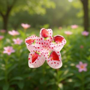 Angelina Strawberry Print Frangipani Claw Clip 8Cm Hair Accessory For Women Daily Use - Product Image 2