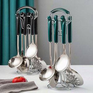 Kitchen <b>Tools</b> Ceramic Handle 7pcs Stainless Steel Kitchen Cooking Utensils Set Kitchenware Set - Product Image 6