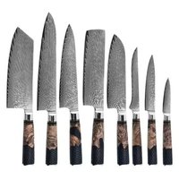 Ensemble de couteaux de cuisine en acier Damas, qualité supérieure, couteau de chef de luxe, couteau à découper avec de magnifiques manches