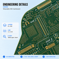 Carte mère de lunettes intelligentes IA/RA, PCB nu multicouche FR4 avec finition de surface ENIG, fabricant de prototypes de circuits imprimés sur mesure