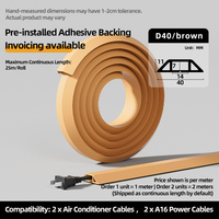 Heke D40 - Canal flexible autoadhesivo de PVC para suelo, aislante, para cableado doméstico, ranura engrosada antideslizante, protector de bordes.