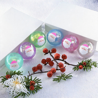 Nouvelle boule anti-stress créative en plastique de Noël de 6 cm avec poudre dorée de maltose, jouet de décompression unisexe à partir de 14 ans et vente en gros d'usine