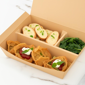 Caja de embalaje de almuerzo de papel Kraft desechable para comida rápida para llevar, caja de cartón para aperitivos, cajas para llevar divididas gruesas - Product Image 5