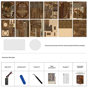 Sujetalibros de Madera Grabados con Láser Personalizados, Modelo de Casa en Miniatura DIY, Libros Antiguos, Juguete 3D Estéreo, Regalos Promocionales - Product Image 4