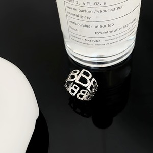 Yinruitai S925 Sterling Silver <b>Open</b> Letter B <b>Ring</b> Women Vintage Design Everyday Wear - Product Image 3