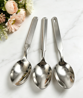 Lot de Couverts de Luxe Durables en Acier Inoxydable Poli Miroir, Écologiques et Lavables au Lave-Vaisselle, pour le Moyen-Orient