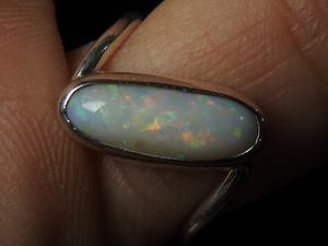 Australian <b>Solid</b> <b>Silver</b> Multi Fire Certified Classic Wedding Ring Prong Setting Opal-October Birthstone 5US Size Handmade - Product Image 5