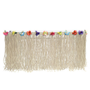 Falda de <span class=keywords><strong>mesa</strong></span> hawaiana Faldas de <span class=keywords><strong>mesa</strong></span> de hierba marrón <span class=keywords><strong>para</strong></span> falda de <span class=keywords><strong>mesa</strong></span> de fiesta de banquete de cumpleaños - Product Image 6