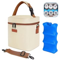 Sac isotherme pour biberons personnalisé, imperméable et pliable, capacité de 6 biberons isolés jusqu'à 9 onces, en polyester, avec pack de glace